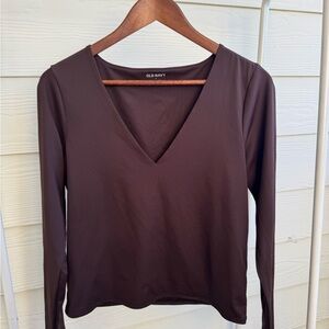 Old Navy Women's Brown V-Neck Top